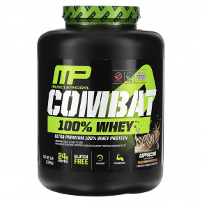 MusclePharm, Combat, 100% сывороточный протеин, со вкусом капучино, 2,24 кг (5 фунтов) - описание