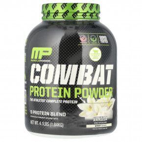 MusclePharm, Combat Protein Powder®, протеиновый порошок, с ванильным вкусом, 1,84 кг (4,1 фунта) - описание