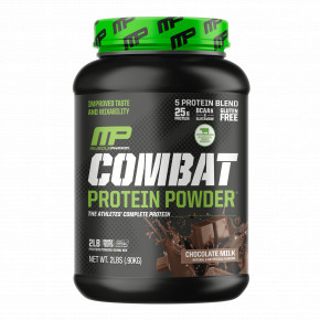 MusclePharm, Combat Protein, протеиновый порошок, со вкусом шоколадного молока, 0,9 кг (2 фунта) - описание