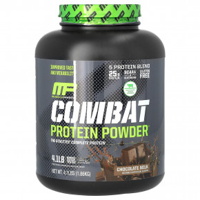 MusclePharm, Combat Protein, протеиновый порошок, со вкусом шоколадного молока, 1,86 кг (4,1 фунта) - описание