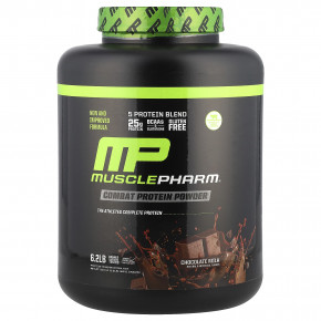 MusclePharm, Combat Protein, протеиновый порошок, со вкусом шоколадного молока, 2831 г (6,2 фунта) - описание