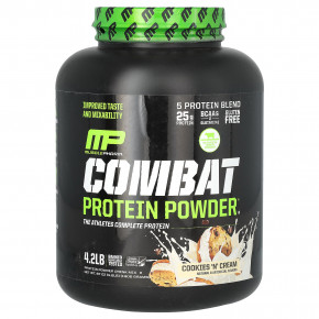 MusclePharm, Combat, протеиновый порошок, печенье и крем, 1906 г (4,2 фунта) - описание