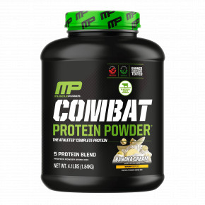 MusclePharm, Combat, протеиновый порошок, со вкусом бананового крема, 1,81 кг (4 фунта) в Москве - eco-herb.ru | фото