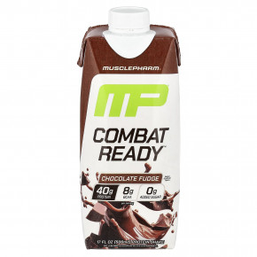 MusclePharm, Combat Ready™, протеиновый коктейль, шоколадная помадка, 500 мл (17 жидк. унций) - описание | фото