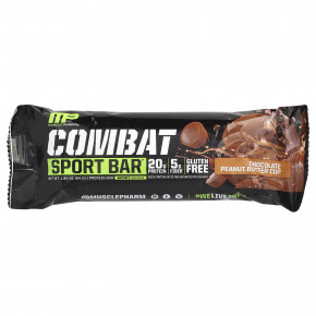 MusclePharm, Combat Sport Bar, шоколадный батончик с арахисовым маслом, 12 батончиков, 54 г (1,90 унции) в Москве - eco-herb.ru | фото