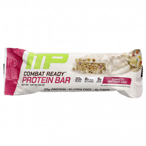 MusclePharm, Протеиновый батончик Combat Ready ™, праздничный торт с конфетти, 12 батончиков по 53 г (1,87 унции) в Москве - eco-herb.ru | фото