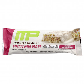 MusclePharm, Протеиновый батончик Combat Ready ™, праздничный торт с конфетти, 4 батончика по 53 г (1,87 унции) в Москве - eco-herb.ru | фото