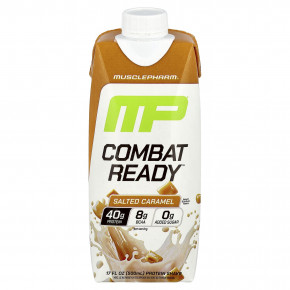 MusclePharm, Протеиновый коктейль Combat Ready ™, соленая карамель, 500 мл (17 жидк. Унций) - описание | фото