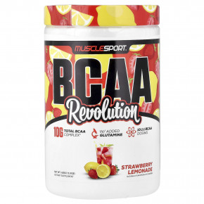 MuscleSport, BCAA, Revolution, клубничный лимонад, 450 г (15,9 унции) в Москве - eco-herb.ru | фото
