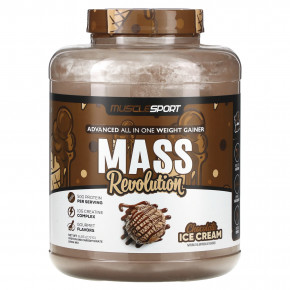 MuscleSport, Mass Revolution, шоколадное мороженое, 2721 г (6 фунтов) - описание