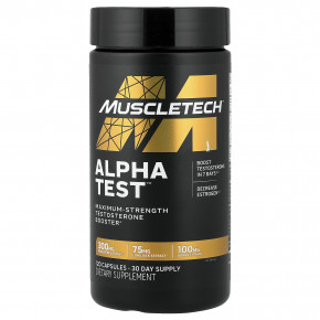 MuscleTech, AlphaTest™, добавка для повышения уровня тестостерона, 120 капсул - описание | фото