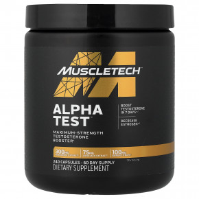 MuscleTech, AlphaTest™, 240 капсул - описание | фото