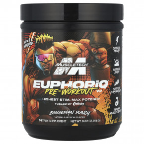 MuscleTech, EuphoriQ® Pre-Workout V2, Boogieman Punch, 416 г (14,67 унции) - описание | фото