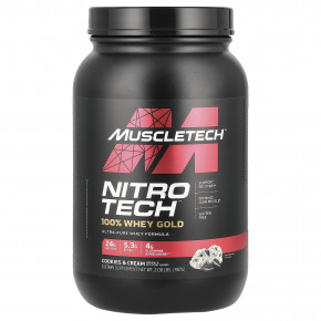 MuscleTech, Nitro Tech, 100% Whey Gold, сывороточный протеин, печенье с кремом, 1,00 кг (2,21 фунта) - описание