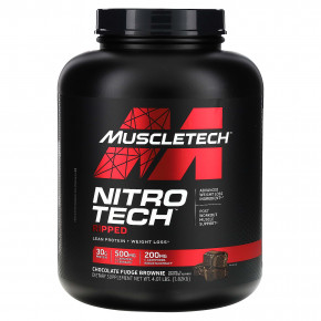 MuscleTech, Nitro Tech Ripped, нежирный протеин + снижение веса, брауни с шоколадной помадкой, 1,82 кг (4,01 фунта) - описание | фото