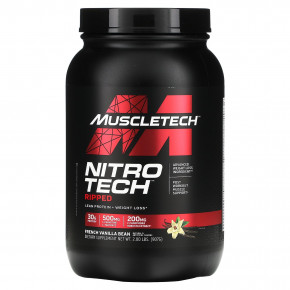 MuscleTech, Nitro Tech Ripped, постный белок для снижения веса, стручки французской ванили, 907 г (2 фунта) в Москве - eco-herb.ru | фото