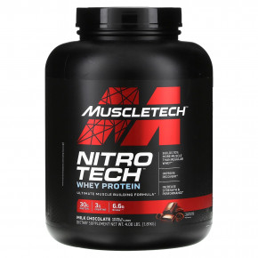 MuscleTech, Nitro-Tech®, сывороточный протеин, со вкусом молочного шоколада, 1,81 кг (4 фунта) - описание | фото