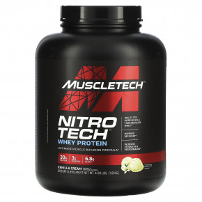 MuscleTech, Nitro Tech, сывороточный протеин, ванильный крем, 1,81 кг (4 фунта) в Москве - eco-herb.ru | фото