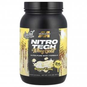 MuscleTech, Nitro Tech® Whey Gold, банановый крем, 907 г (2 фунта) - описание