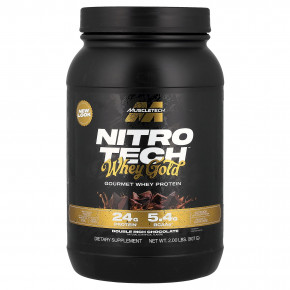 MuscleTech, Nitro-Tech™ Whey Gold, сывороточный протеин для гурманов, со вкусом двойного шоколада, 907 г (2 фунта) - описание | фото
