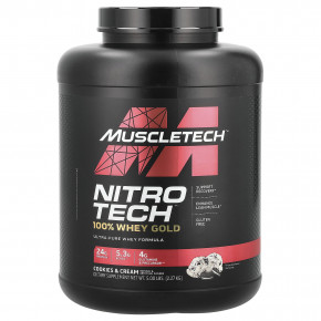 MuscleTech, Nitro Tech, 100% Whey Gold, сывороточный протеин, печенье с кремом, 2,27 кг (5 фунтов) - описание