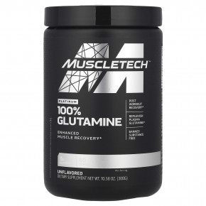 MuscleTech, Platinum, 100% глутамин, без вкусовых добавок, 300 г (10,58 унции) - описание | фото