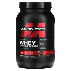 MuscleTech, Platinum Whey + Muscle Builder, тройной шоколад, 817 г (1,8 фунта) в Москве - eco-herb.ru | фото