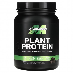 MuscleTech, Растительный протеин, шоколадное брауни с фундуком, 840 г (1,85 фунта) - описание