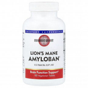Mushroom Wisdom, ежовик гребенчатый Amyloban®, 180 вегетарианских таблеток - описание | фото