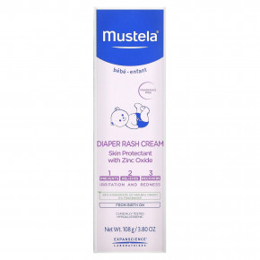 Mustela, Baby-Child, крем от подгузников, без отдушек, 108 г (3,8 унции) - описание | фото