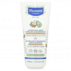 Mustela, Детский, питательный крем-шампунь для распутывания волос, для длинных, волнистых или вьющихся волос, 200 мл (6,76 жидк. Унции) в Москве - eco-herb.ru | фото