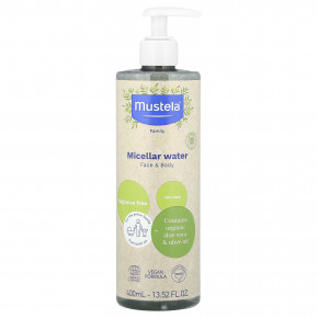 Mustela, Мицеллярная вода, для лица и тела, без отдушек, 400 мл (13,52 жидк. Унции) в Москве - eco-herb.ru | фото