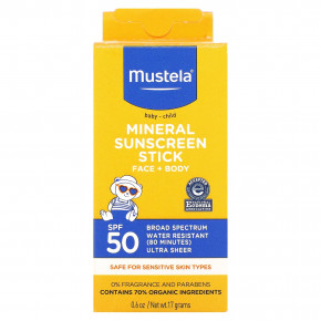 Mustela, Минеральное солнцезащитное средство-стик для детей, SPF 50, 17 г (0,6 унции) в Москве - eco-herb.ru | фото