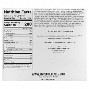My Cookie Dealer Protein, протеиновое печенье, шоколадная конфета с ганашем, 12 шт. по 63 г (2,2 унции) в Москве - eco-herb.ru | фото