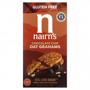 Nairn's, Oat Grahams, Без глютена, шоколадная стружка, 5,64 унции (160 г) - описание | фото