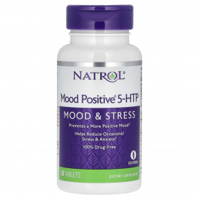 Natrol, Mood Positive® 5-HTP, 50 таблеток - описание | фото