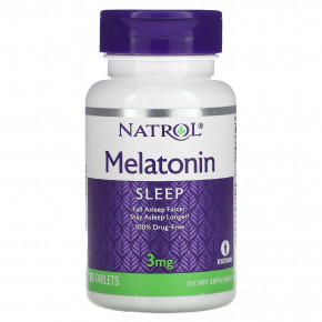 Natrol, Melatonin (Мелатонин), 3 мг, 60 таблеток - описание