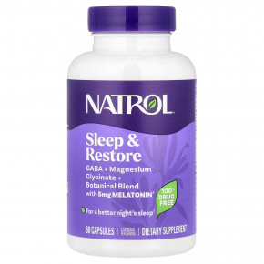 Natrol, Sleep & Restore, 60 капсул - описание | фото
