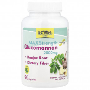 Natural Balance, Glucomannan™, максимальная сила действия, 90 капсул (666 мг в 1 капсуле) в Москве - eco-herb.ru | фото