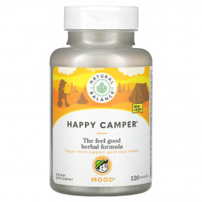 Natural Balance, Happy Camper, добавка для поддержания хорошего настроения, 120 вегетарианских капсул в Москве - eco-herb.ru | фото