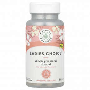 Natural Balance, Ladies Choice, формула с фитоэстрогеном для поддержки в период менопаузы, 60 вегетарианских капсул - описание | фото