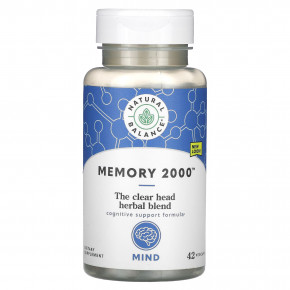 Natural Balance, Memory 2000, 42 растительных капсул - описание | фото