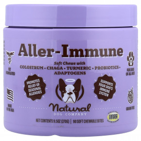Natural Dog Company, Aller-Immune, добавка для собак любого возраста, 90 жевательных таблеток, 270 г (9,5 унции) в Москве - eco-herb.ru | фото
