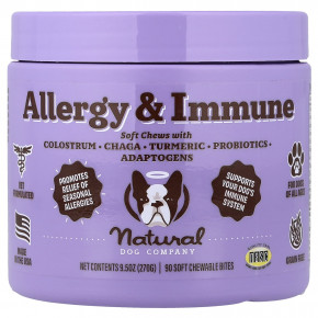Natural Dog Company, Allergy & Immune, добавка для собак всех возрастов, 90 жевательных таблеток, 270 г (9,5 унции) в Москве - eco-herb.ru | изображение Natural Dog Company, Allergy & Immune, добавка для собак всех возрастов, 90 жевательных таблеток, 270 г (9,5 унции) в Москве - eco-herb.ru | фото
