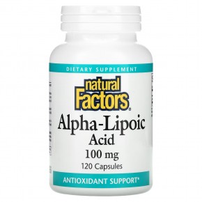 Natural Factors, Альфа-липоевая кислота, 100 мг, 120 капсул - описание