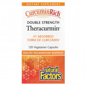 Natural Factors, CurcuminRich®, Theracurmin®, 60 мг, 120 вегетарианских капсул - описание | фото