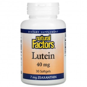 Natural Factors, Лютеин, 40 мг, 30 мягких таблеток - описание