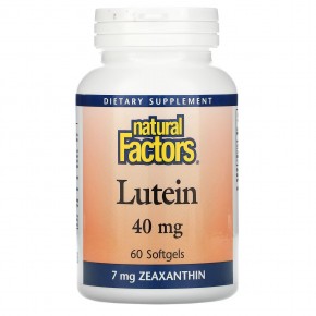 Natural Factors, лютеин, 40 мг, 60 мягких таблеток - описание