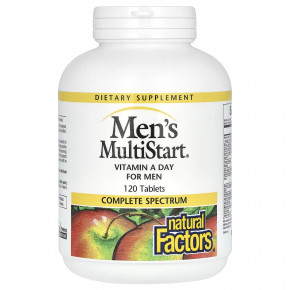 Natural Factors, Men's MultiStart, ежедневные витамины для мужчин, 120 таблеток - описание | фото