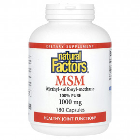 Natural Factors, МСМ, метилсульфонилметан, 1000 мг, 180 капсул - подробнее Natural Factors, МСМ, метилсульфонилметан, 1000 мг, 180 капсул - описание